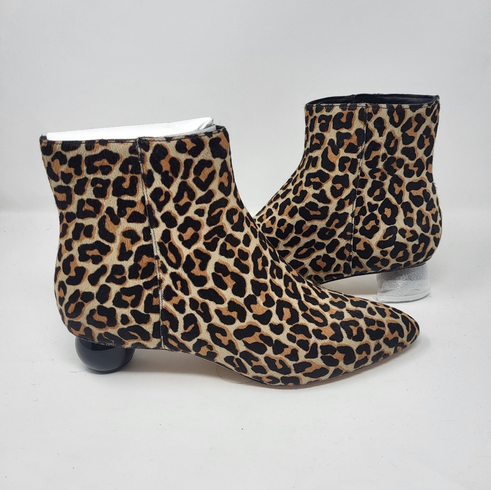 Kate Spade Sydney Leopard Print Calf Hair Ankle Boots Booties 7.5 B